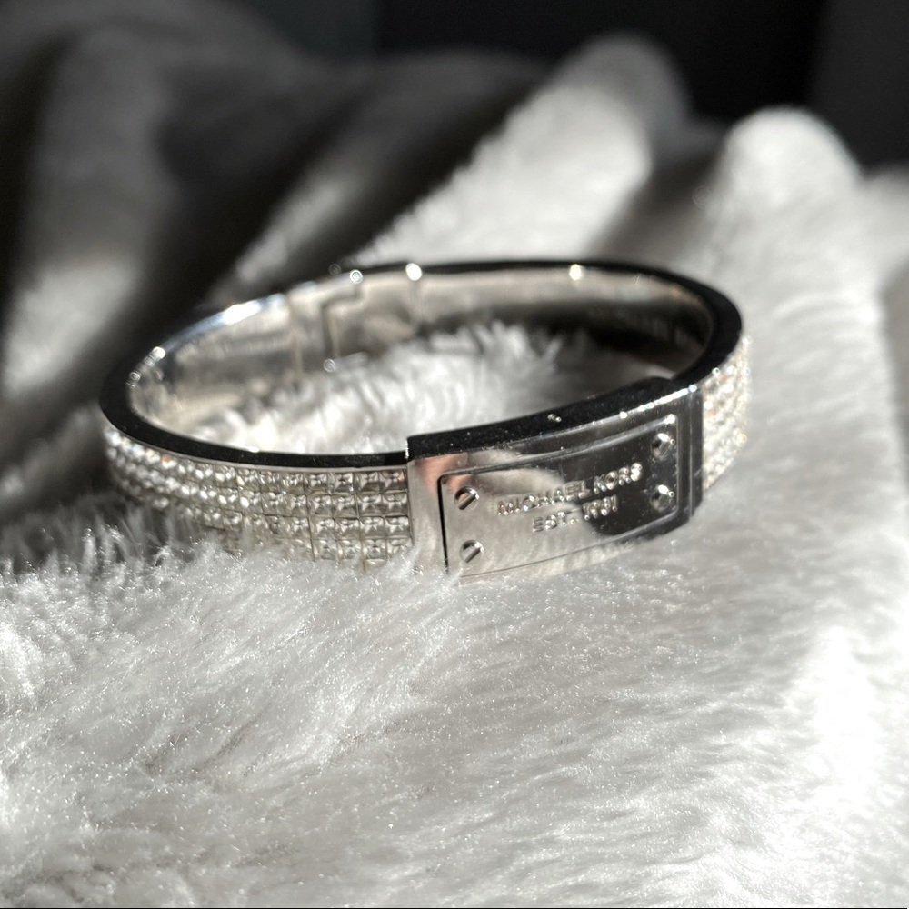 Michael Kors Silver crystal Hinge Bracelet